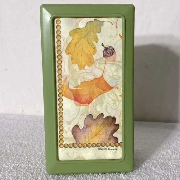 Vintage Orchid Paper Products Avocado Green  Double Sided Napkin Dispenser - Picture 2 of 13